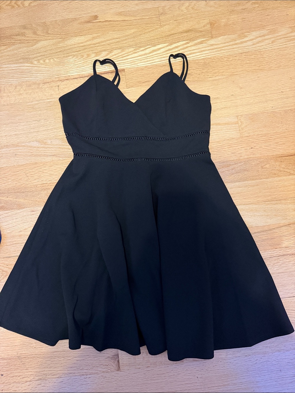 Trixxi Black Spaghetti Strap Fit-and-Flare Dress